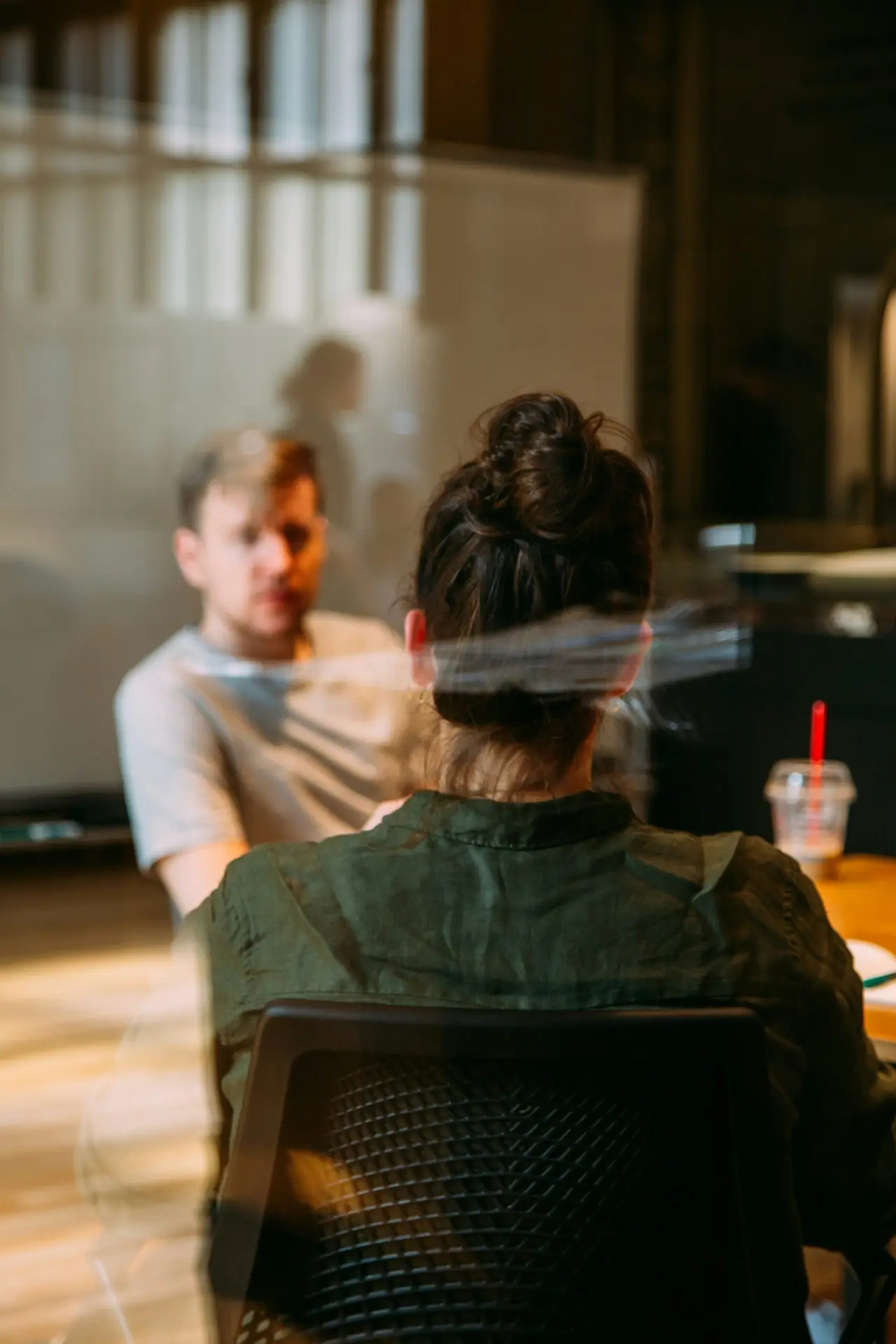 IT professionals discussing technology solutions in an office